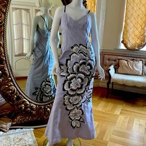 COPY - Carolina Herrera 100% cotton with corset hand painted appliqué gown like…